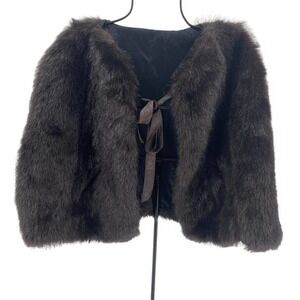 Faux Fur Vintage Style Shaw Coat Youth Girls